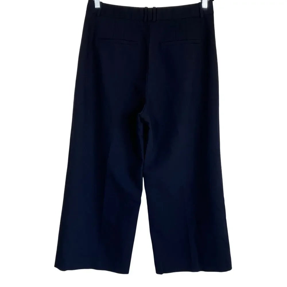 Abercrombie & Fitch Sz 31/12 Short Black Pleated Wide Leg Trouser Pants Classic